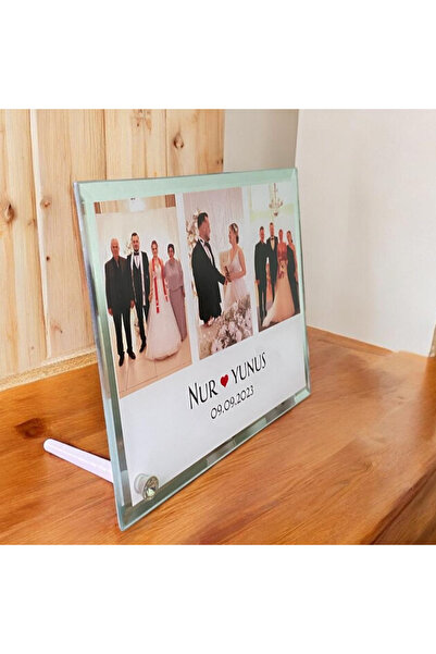Dearens Düğün-Nişan 3 Fotoğraflı Ayna Kenarlı Cam Çerçeve
