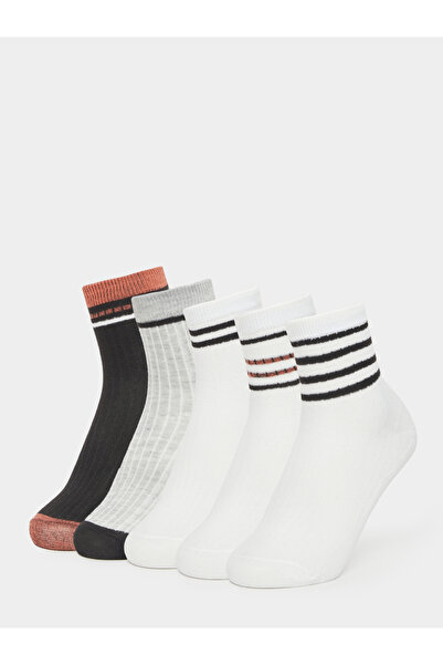 Styli Set of 5 - Striped Detail Crew Socks