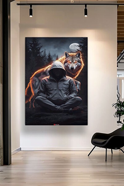 Tunax Ülkücü Kurt Mhp Kanvas Tablo Ev Duvar Salon Ofis Dükkan Hediyelik Dekar...