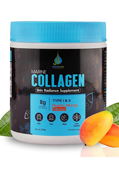 Vedapure الكولاجين البحري (المانجو والخوخ) 8 جرام لكل وجبة 200 جرام