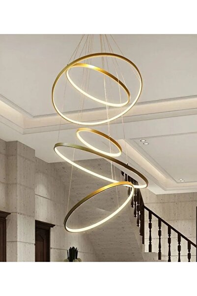 PeraTeknoloji Led Sarkıt Avize Gold Salon - Liva 90 cm