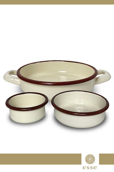 Esse Enameled Sahan and Snack Bowl Set