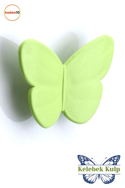 Badem10 Plastic Fluture Verde Camera Copii Fata Baiet Dulap Capac Mobila Sertar Bucatarie 1 Buc Maner Mâner