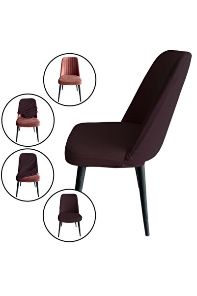 Home 4 Adet Petek Kumaş Gül Tipi Sandalye Kılıfı & Sandalye Örtüsü Seti