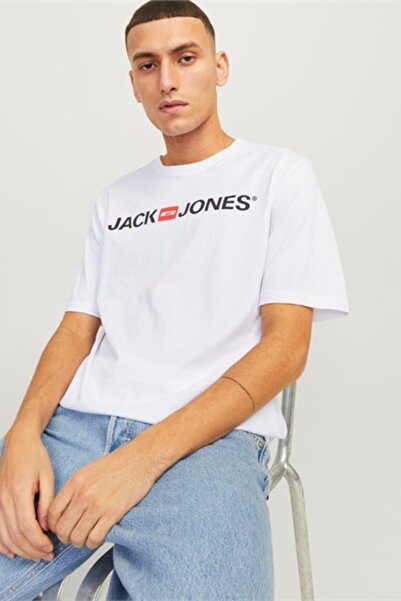 Jack & Jones Jjecorp Логотип Tee Ss Crew Neck Noos Beyaz Чоловіча футболка 12137126