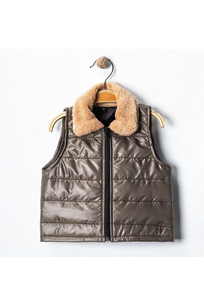 MAXI DRY Children's Puffer Vest, Fur Collar, 1-4 Years