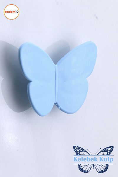Badem10 Plastic Fluture Albastru Camera Copii Fata Băiat Ușă Dulap Mobilier Sertar Bucătărie 1 Buc Mâner Mâner