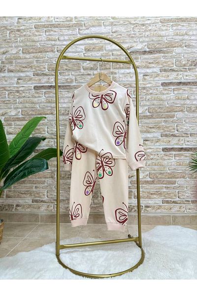 Monila Kiz Kids 2 Yarn Fabric 100% Cotton Butterfly Printed *Pyjamas* Bottoming Set