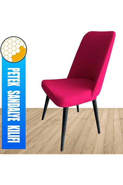 Home 6 Adet Petek Kumaş Gül Tipi Sandalye Kılıfı & Sandalye Örtüsü Seti