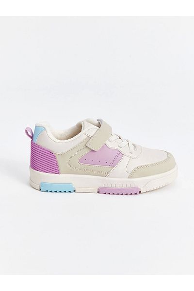 LC Waikiki Lcw Steps Girls' Sneakers with Mixed Laces and Velcro