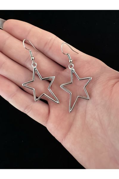 DarkellaStore Y2K Dangle Nickel Star Earrings