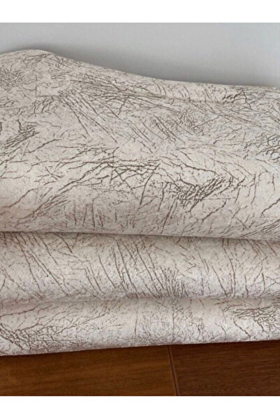 enti ev tekstili ZİGANA HOME  Koltuk Çekyat Örtüsü Krem Damar Desenli Kaymaz Taban Süngerli Üst Kumaş Kadife