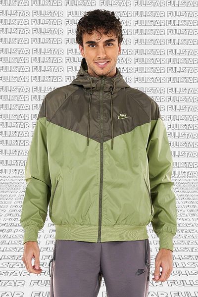 Nike Sportswear Windrunner Jacket Blue Green Hooded Men's Jacket Green Khaki