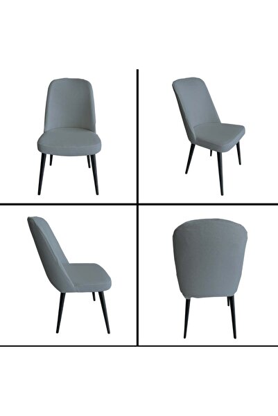 Home 4 Adet Petek Kumaş Gül Tipi Sandalye Kılıfı & Sandalye Örtüsü Seti