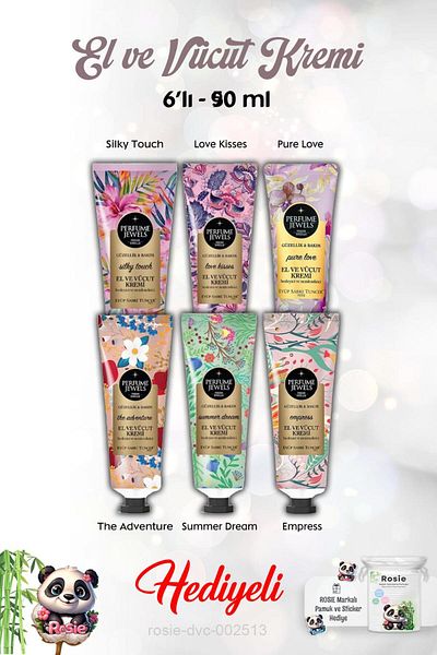 Eyüp Sabri Tuncer Hand Cream 6 Pcs Empress, the Adventure, Summer Dream, Pure Love, Silky Touch, Love Kisses, 50 ml and Ro
