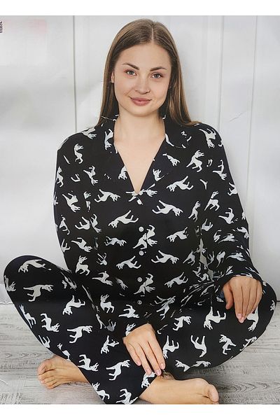 Mirano Milan Battal Size Buttoned Mother Pajamas Set 9600