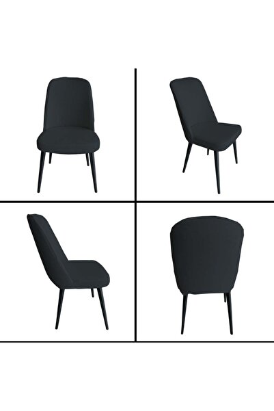Home 4 Adet Petek Kumaş Gül Tipi Sandalye Kılıfı & Sandalye Örtüsü Seti