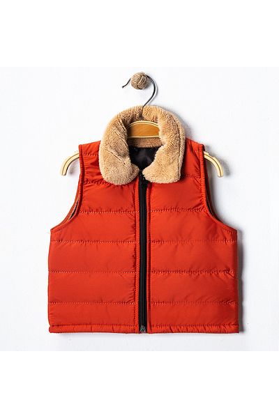 MAXI DRY Unisex Baby Kids Inflatable Vest with Fur Collar 6 Months to 3 Years Old