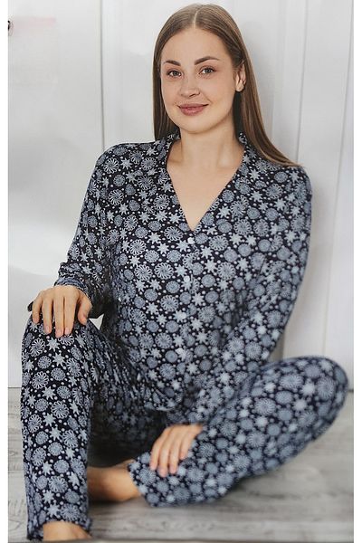Mirano Set pijama pentru mama cu nasturi Milan King Size 9600