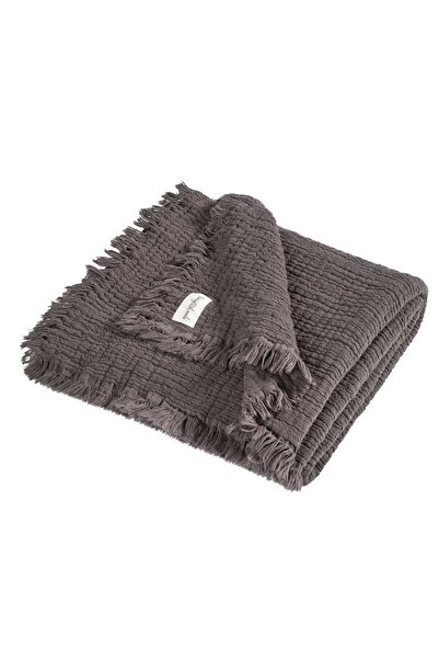 tinylamb Brighton 100x120cm Organik 4 Katlı Antrasit Gri Renk Müslin Battaniye