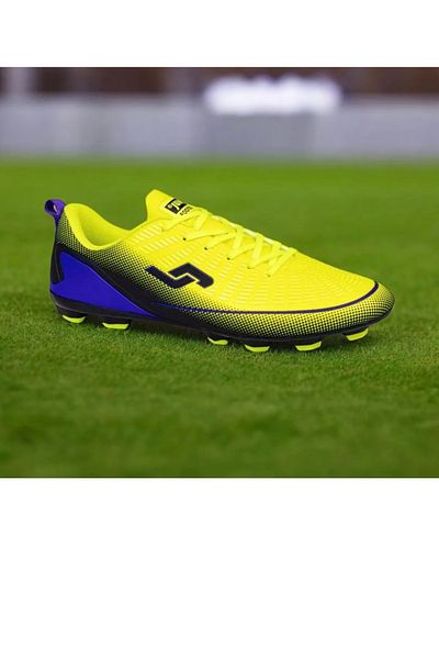 Jump 30290 Pantofi de fotbal pentru copii, unisex, galben negru, cu detaliu, iarbă, covor, pantofi de fotbal