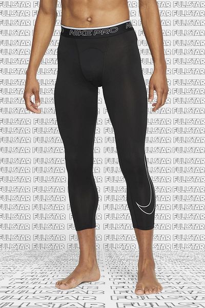 Nike Pro Dri Fit Ανδρικό κολάν 3/4 Μαύρο Ανδρικό κολάν προπόνησης 3/4 μήκους μαύρο