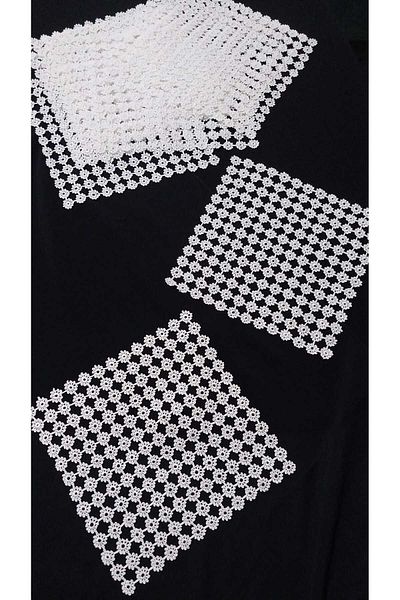 Papatyam 12 Pieces (18X18) Salon Knitting Hand Work Set - Lace/Vintage/Flush Ip/Mini Serum