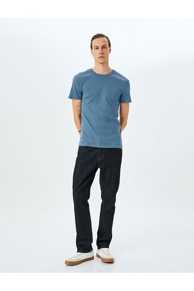 Koton Blue Crew Neck T-Shirt