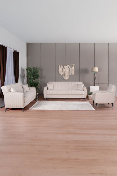 Kilim Mobilya Linda Koltuk Takımı 3 2 B B Krem