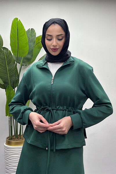 Tesettür Diyarı Σετ Γυναικείο Emerald - Φούστα με Δαντέλα