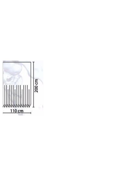 Zethome Κουρτίνα μπάνιου 1x110x200 μονή φτερωτή - Δώρο δαχτυλίδι 1228