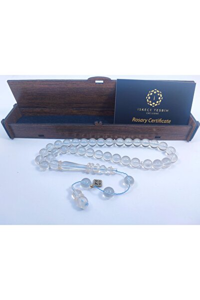 İskeçe Tesbih İskeçeli Cemil Usta Eseri 22.50 Gr. 0.6mm Şeffaf Delim İmame Ha...