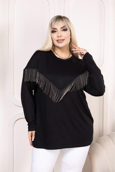EMEZ Blouse with Stone Tassels