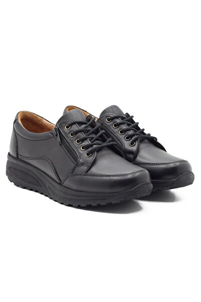 Barmea Genuine Leather Women's Casual Walking Shoes - 755 Black