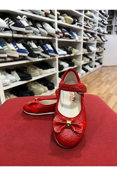 emin kundura Girls - Casual Ballerinas, Soft and Comfortable Sole, Orthopedic with Bow Detail