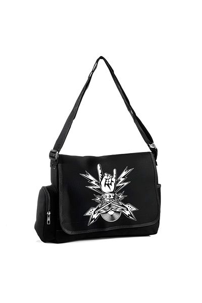 Aesthia Rock N Roll Guitar Printed Messenger Bag - Mingalondon