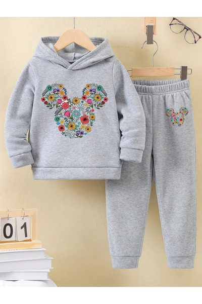 PROBADGER Flowers Printed Winter Tracksuit Set
