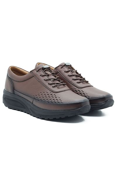 Barmea Genuine Leather Women's Casual Walking Shoes - 865 Coffee