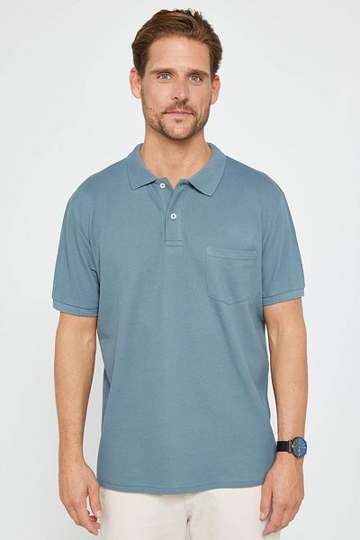 Tudors Men's Regular Fit Classic Fit 100% Cotton Plain Pique Gray Polo Neck T-Shirt