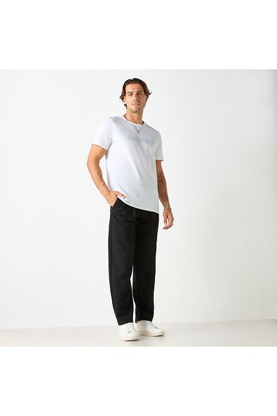 Iconic Typographic Print Crew Neck T-shirt With Short Sleeves
