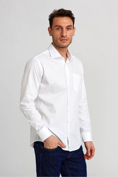 Bisse GM 232078 Bisse Италианска бяла риза с джобове