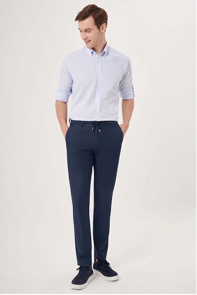 Bisse Αθλητικό ανδρικό παντελόνι Navy Blue με 4 τσέπες