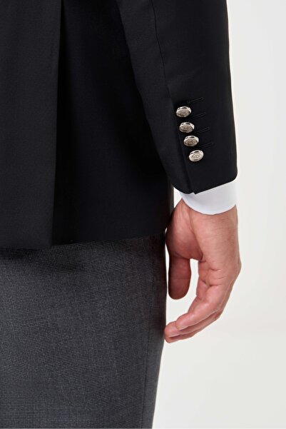 Bisse Erkek Mono Yaka 4 Drop Ceket Sıyah