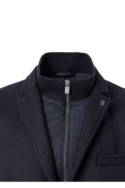 Boris Becker Navy Blue Color Wool Blended Jacket with Removable inner mostra