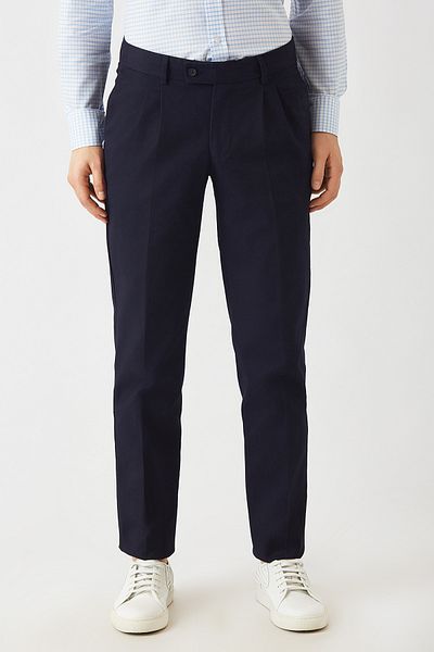 Bisse Αθλητικό ανδρικό παντελόνι με 4 τσέπες Navy Blue Double Pleated