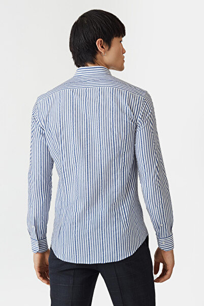 Bisse Slim Fit Uzun Kollu Lacivert Spor Erkek Gömlek