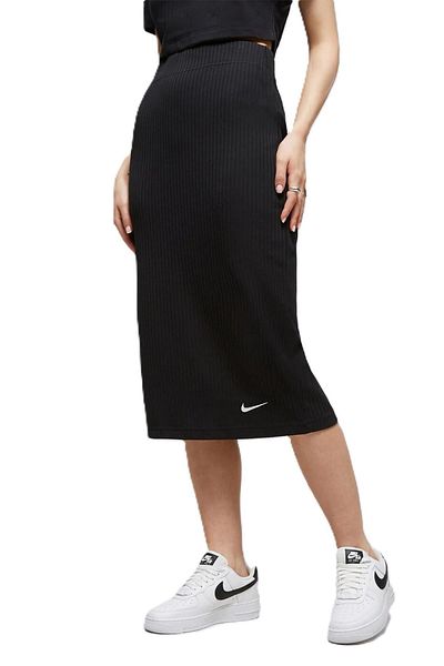 Nike High Waist Corded Women's Jersey - Black Sportswear Skirt