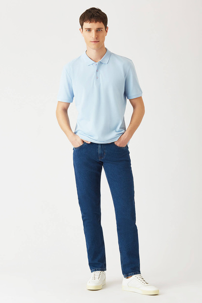 Bisse 5 Pockets Navy Blue Jeans Men's Trousers