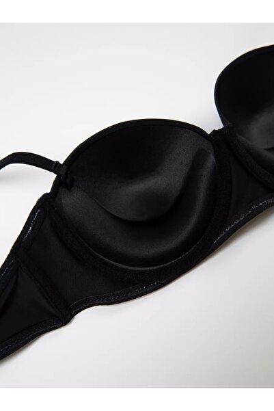 MİSTİRİK Бюстгальтер пуш-ап без бретелей Lenola модель чорний з м'якою текстурою