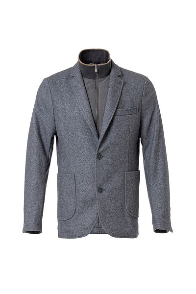 Boris Becker Anthracite Color Wool Blended Jacket with Removable inner mostra